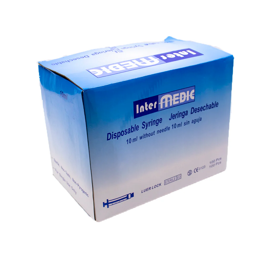 CAJA JERINGA ESTERIL DE 10 ML SIN AGUJA