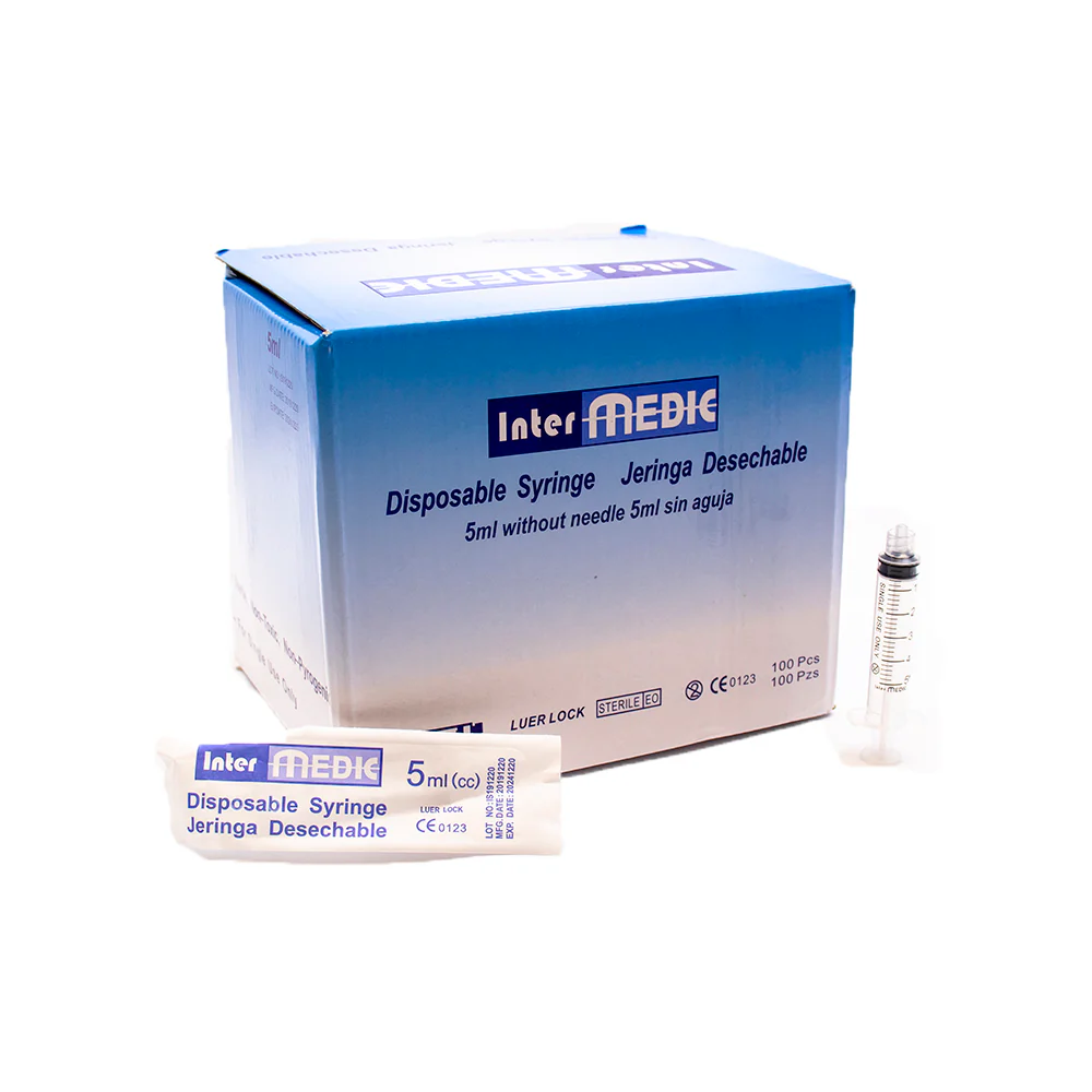 CAJA JERINGA ESTERIL DE 5 ML SIN AGUJA
